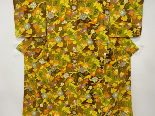 JAPANESE KIMONO / KOMON / CHIRIMEN / CHINESE FLOWER